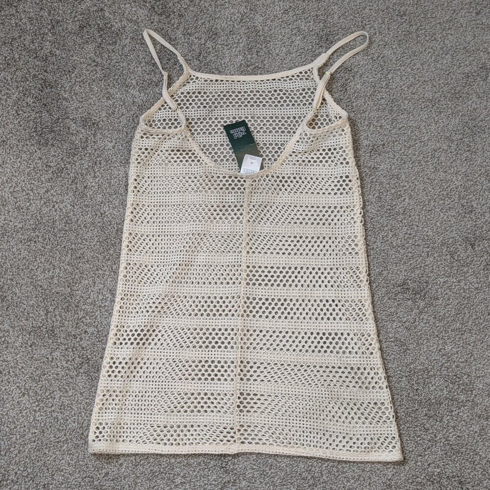 WILD FABLE Cream White Net Tank Swim Cover-Up; NWT; Size XS - Picture 2 of 4